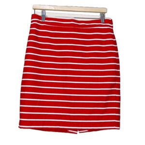 Banana‎ Republic Striped Skirt Womens Size 8 Pencil Red White